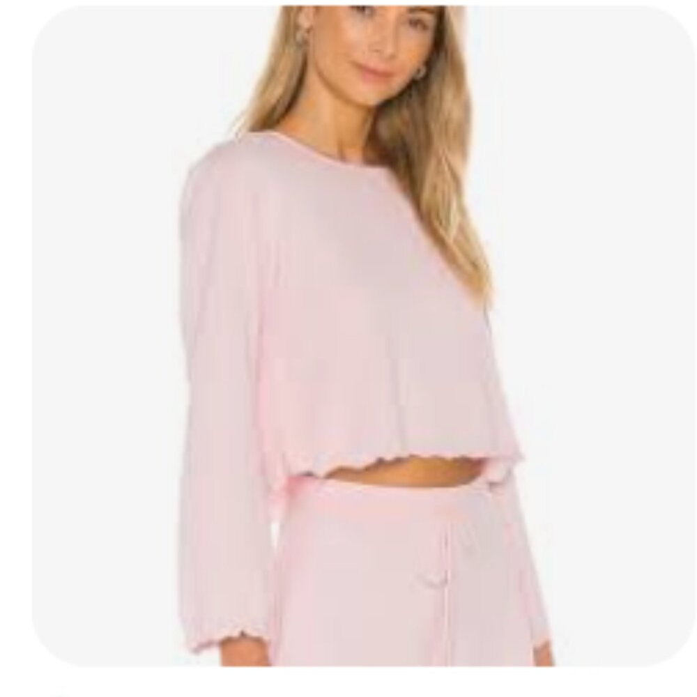 Lovers + Friends Mica Top in Blush Pink Cropped Size S